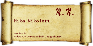 Mika Nikolett névjegykártya